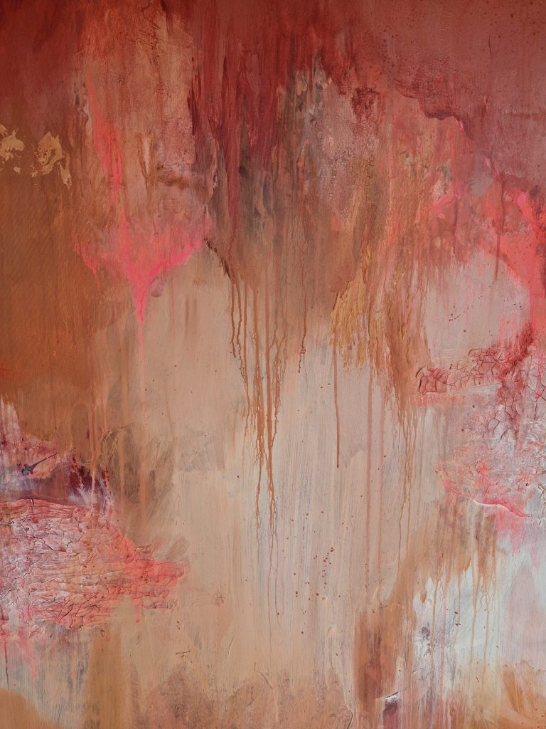 Farbe: rot/samt. Acryl auf Leinwand. 100 x 120 x 4 cm | mixed media (Acryl + Struktur) 