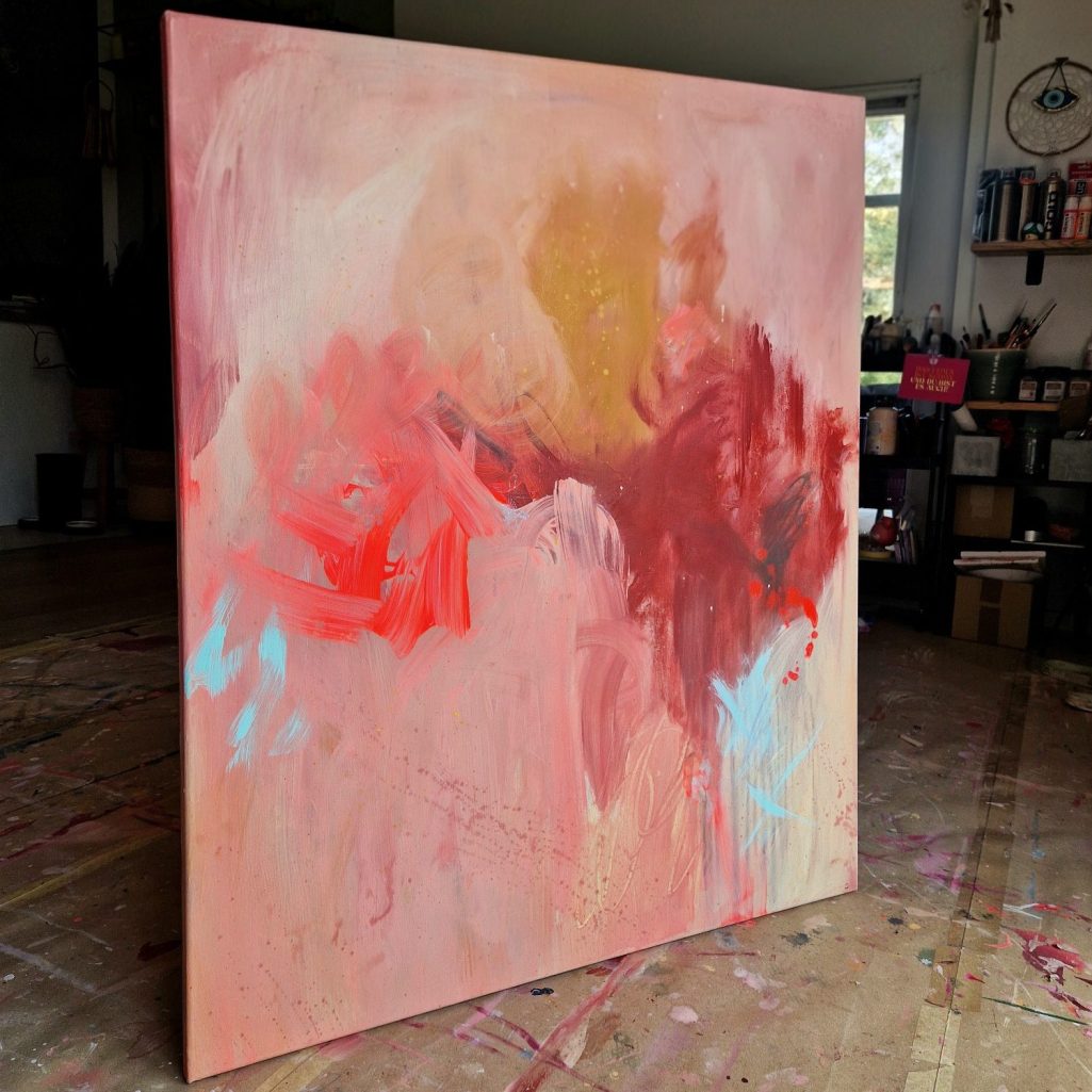Farbe: dunkelblau/blau. Acryl auf Leinwand. 80 x 120 cm | mixed media (Acryl + Struktur) 
